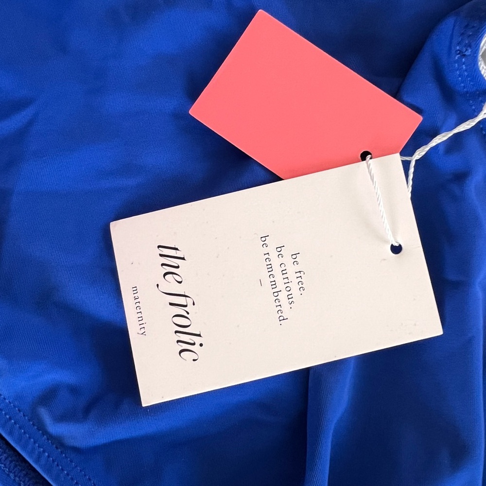 ASOS The Frolic Maternity Marella scallop swimsuit in cobalt blue size 12 - Picture 6 of 8